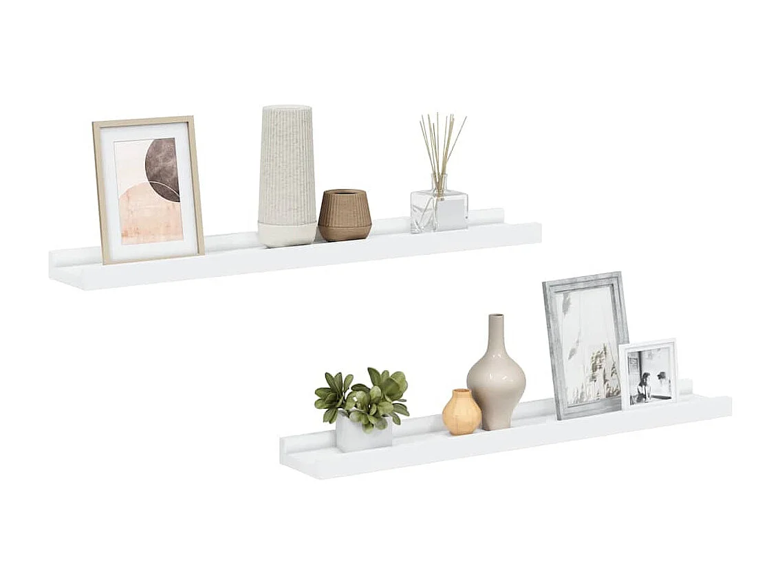 Fotoplanken 2 st 60x9x3 cm MDF wit