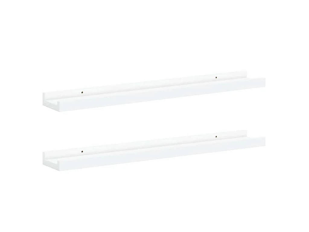 Étagères à rebord pour cadre photo 2 pcs Blanc 60x9x3 cm MDF
