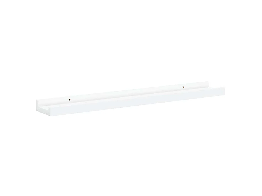 Étagères à rebord pour cadre photo 2 pcs Blanc 60x9x3 cm MDF