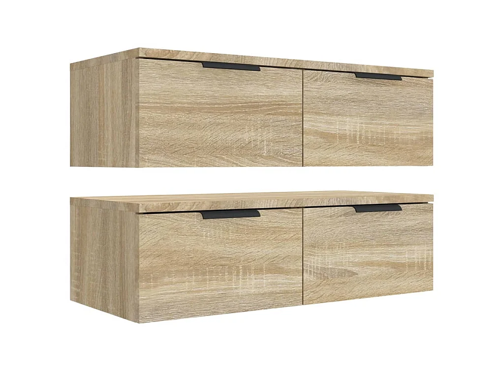 Mobili Pensili 2 pz Rovere Sonoma 68x30x20 cm Legno Multistrato