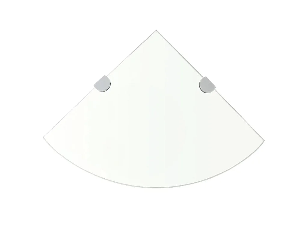 Étagère de coin + supports chromés Verre Transparent 25 x 25 cm