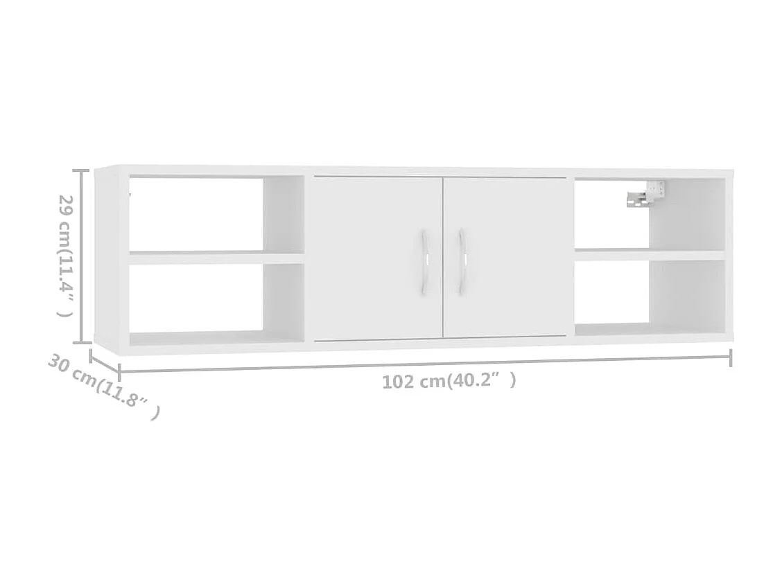 Scaffale a Parete Bianco 102x30x29 cm in Legno Multistrato