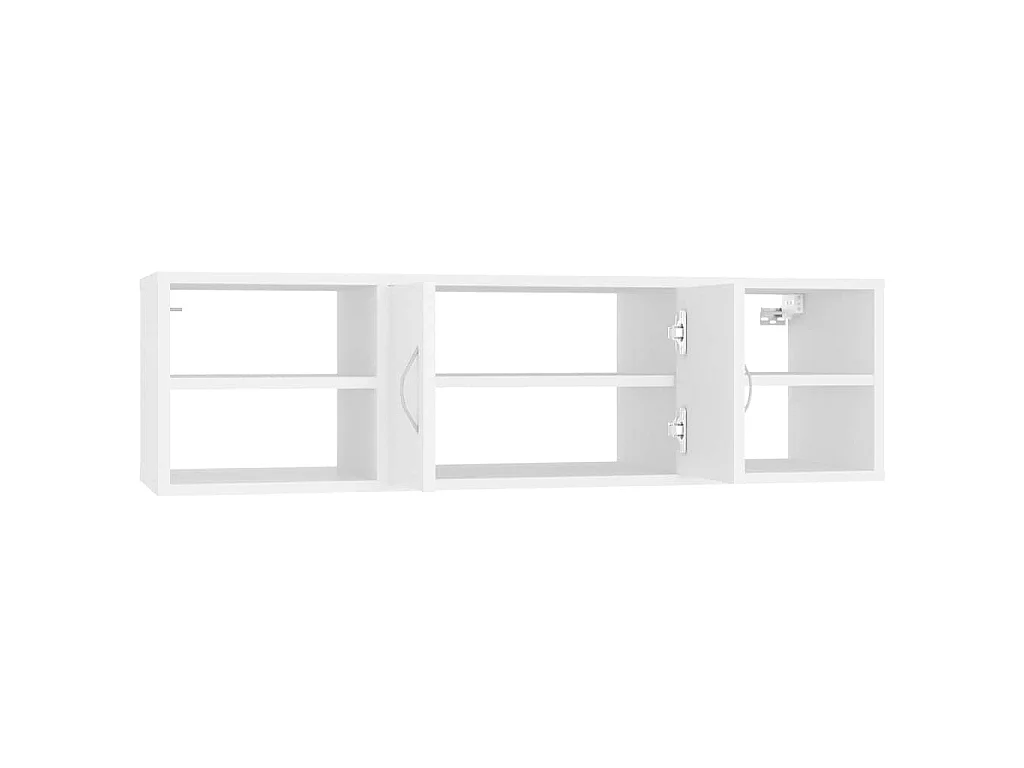 Wandschap 102x30x29 cm bewerkt hout wit