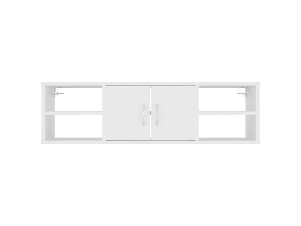Wandschap 102x30x29 cm bewerkt hout wit