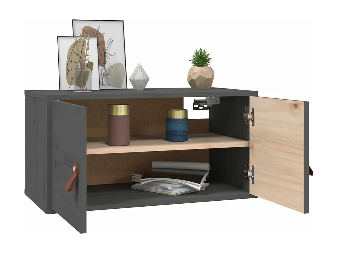 Armoire murale Gris 60x30x30 cm Bois de pin massif