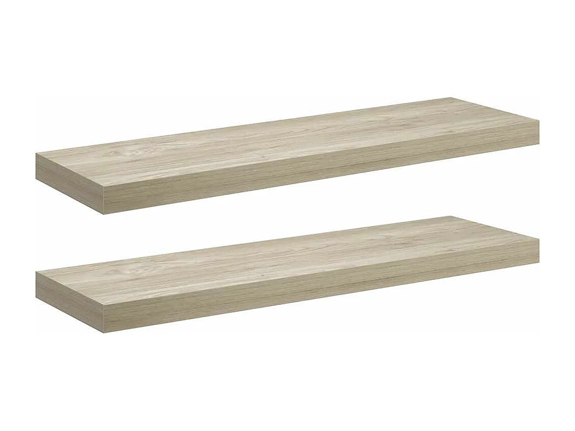 Schweberegale 2 Stk. Eiche-Optik 80x23,5x3,8 cm MDF