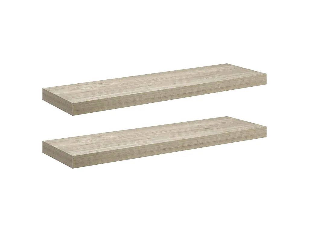 Prateleiras parede suspensas 2 pcs 80x23,5x3,8cm MDF carvalho