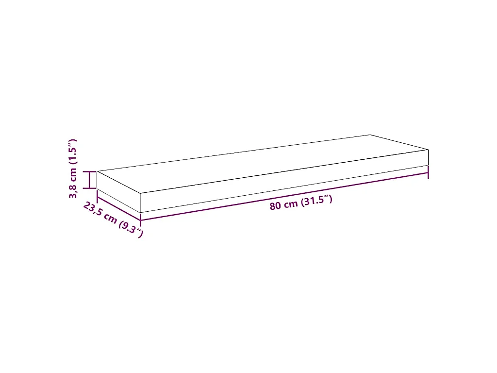 Prateleiras parede suspensas 2 pcs 80x23,5x3,8cm MDF carvalho