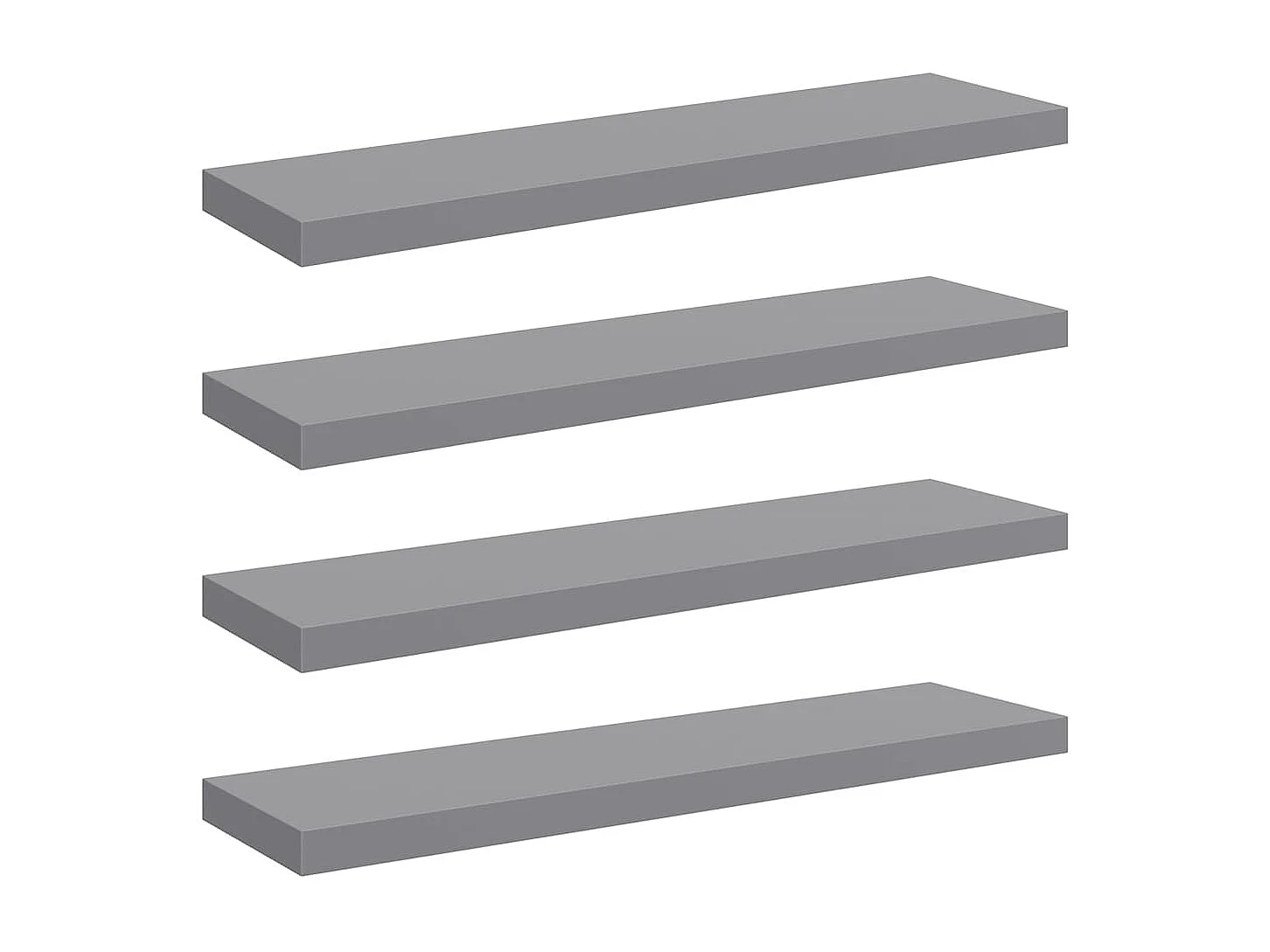 Estantes flotantes de pared 4 uds MDF gris 90x23,5x3,8 cm