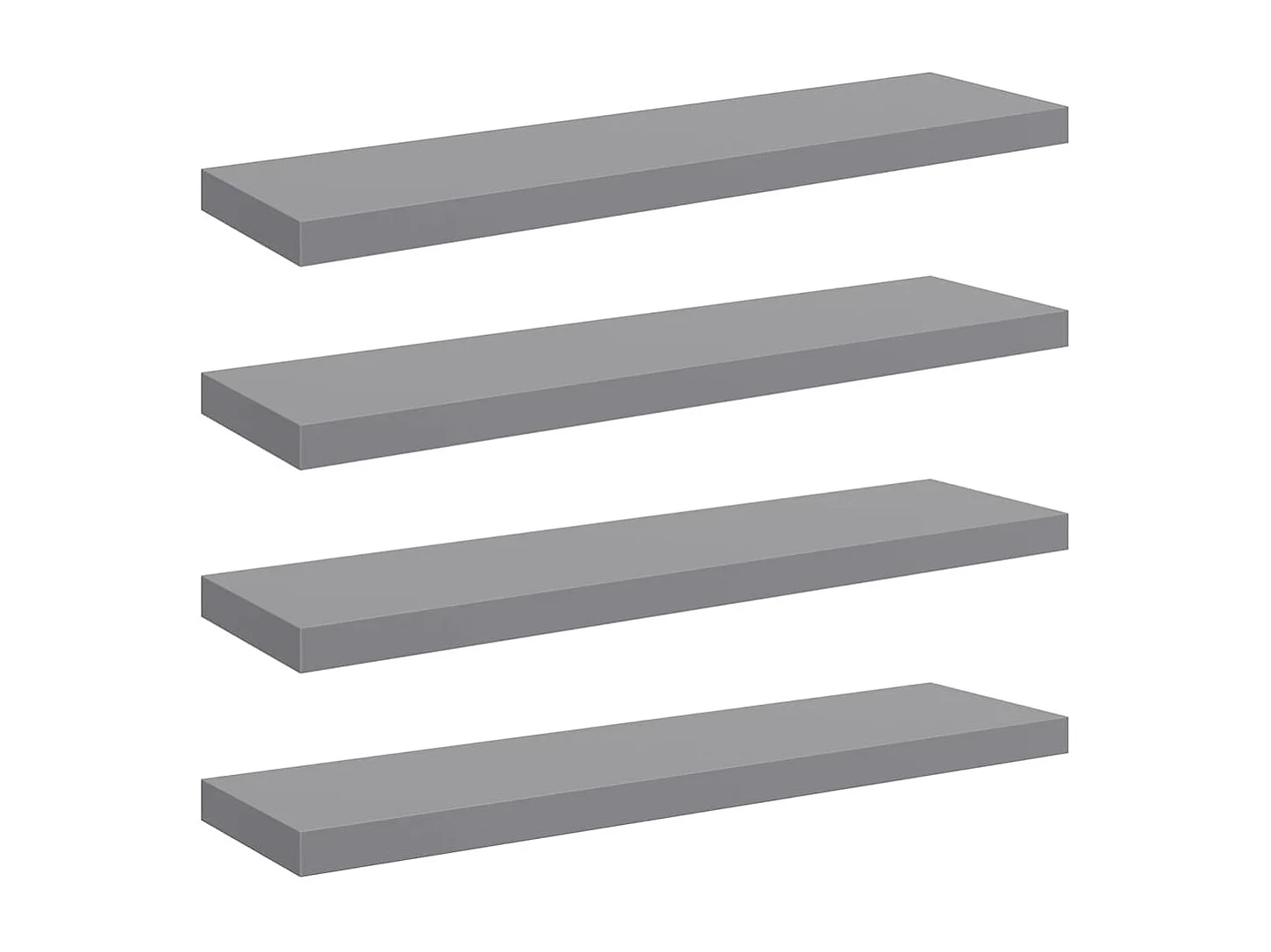 Étagères murales flottantes 4 pcs gris 90x23,5x3,8 cm MDF