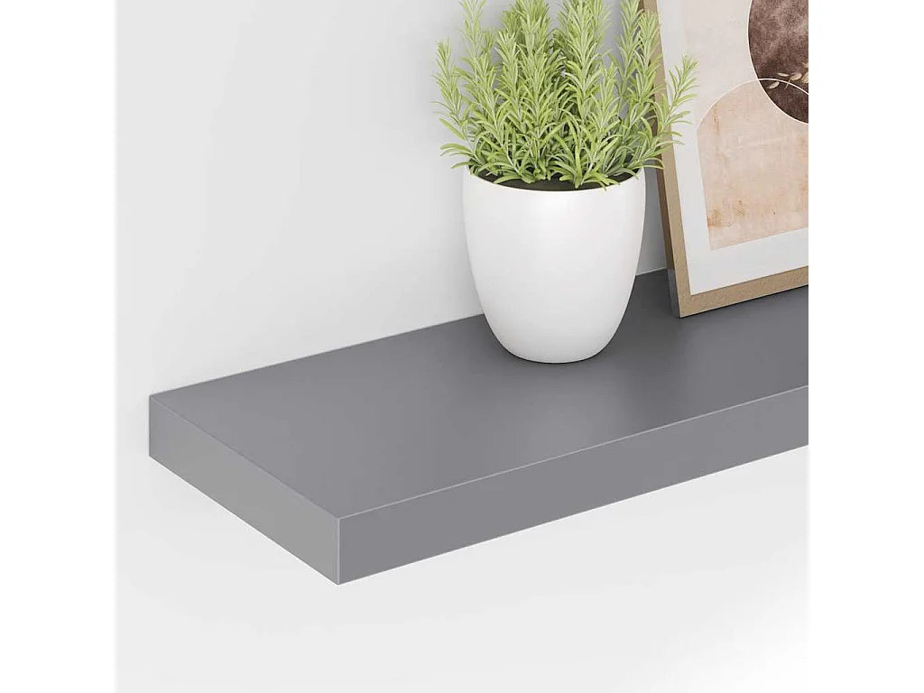 Étagères murales flottantes 4 pcs gris 90x23,5x3,8 cm MDF