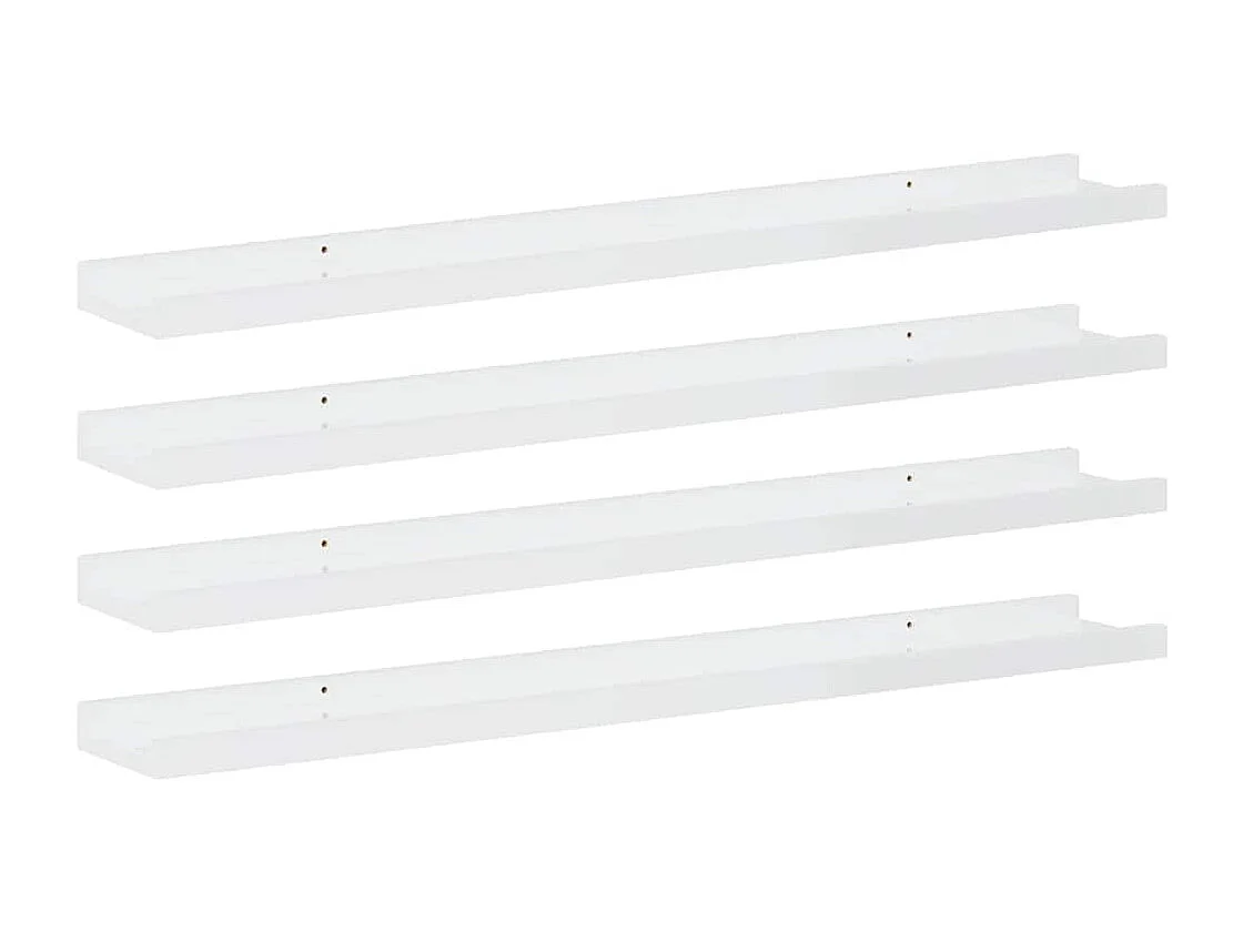 Mensole da Parete 4 pz Bianco Lucido 80x9x3 cm