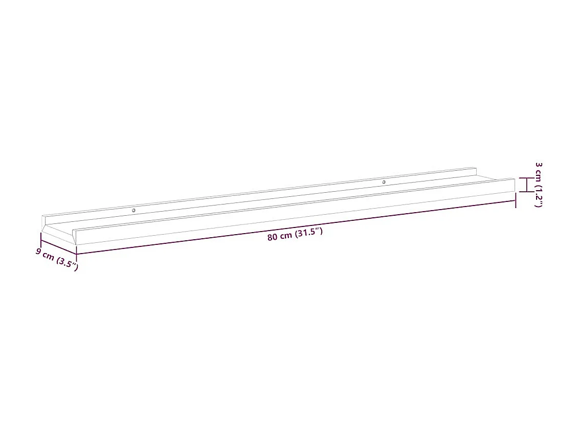 Mensole da Parete 4 pz Bianco Lucido 80x9x3 cm