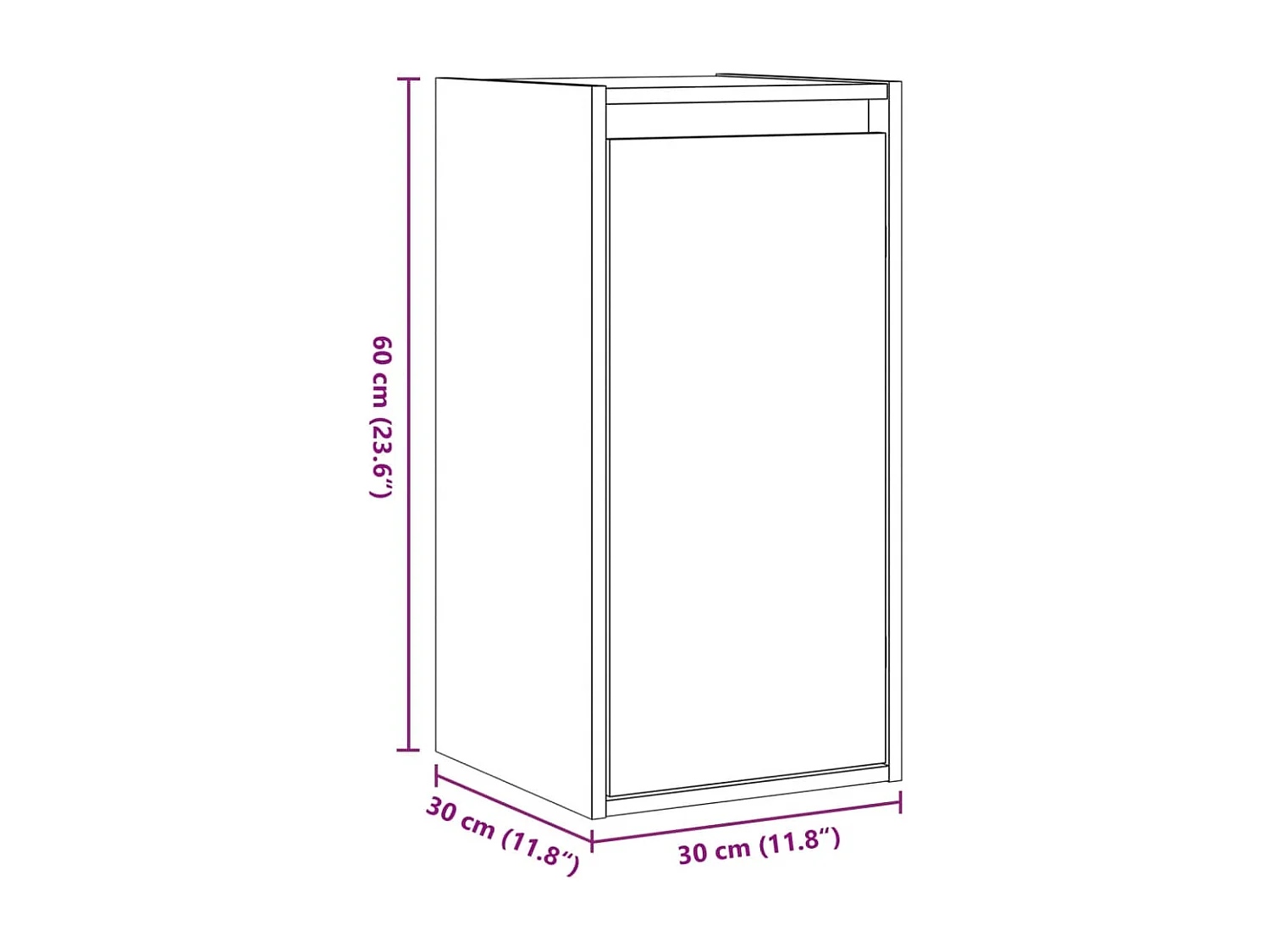 Armario de pared 2 uds madera de pino marrón miel 30x30x60 cm