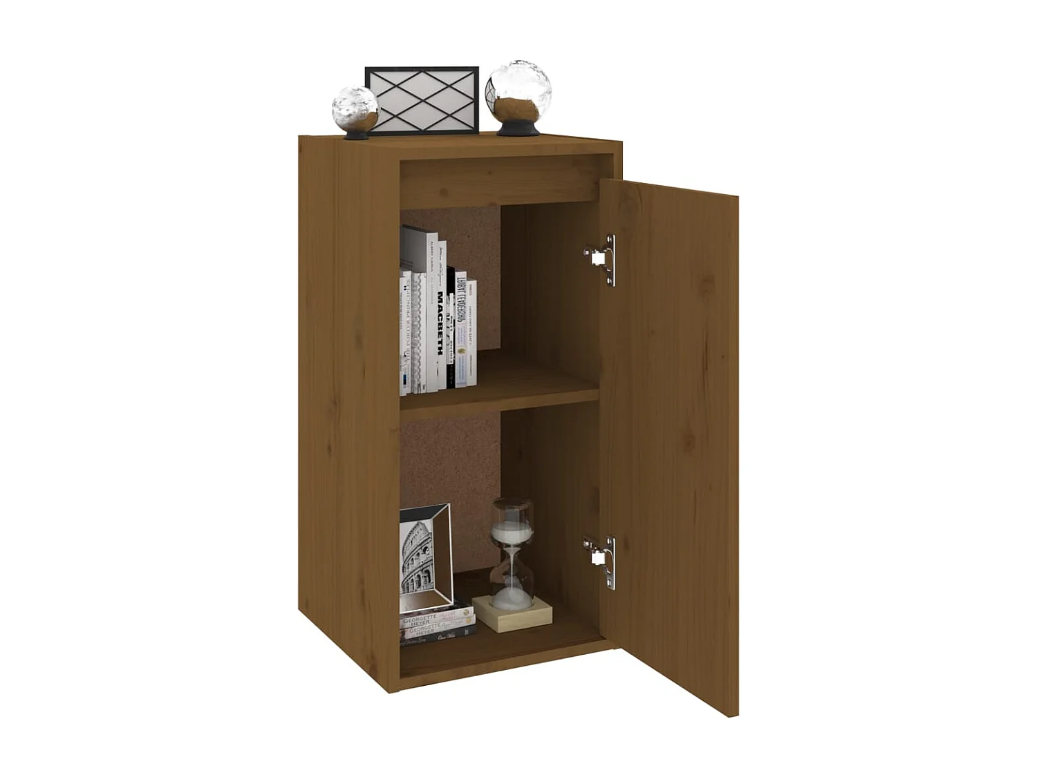 Armario de pared 2 uds madera de pino marrón miel 30x30x60 cm