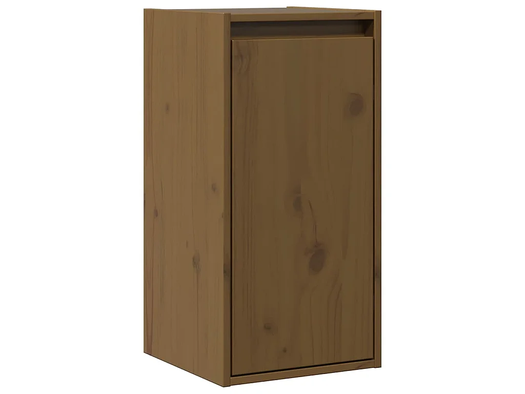 Armoires murales 2pcs Marron miel 30x30x60cm Bois de pin massif