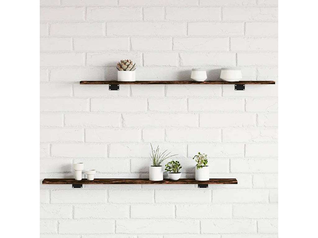 Estantes pared 4 uds madera ingeniería roble humo 100x10x1,5 cm