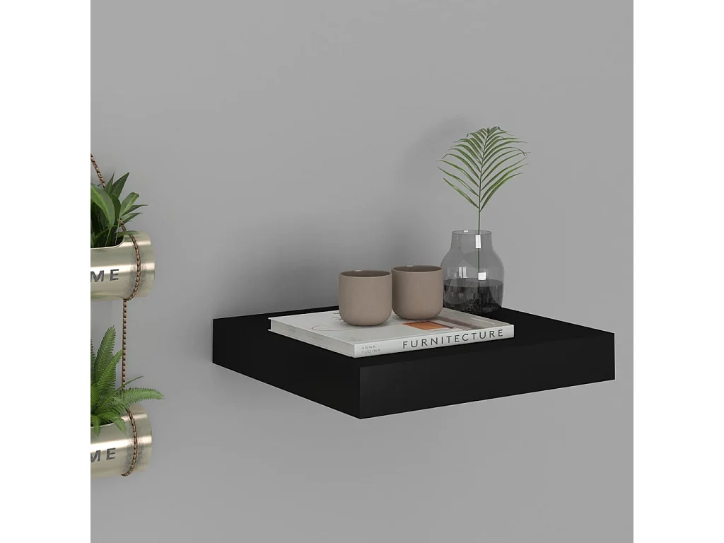 Étagère flottante murale noir 23x23,5x3,8 cm MDF