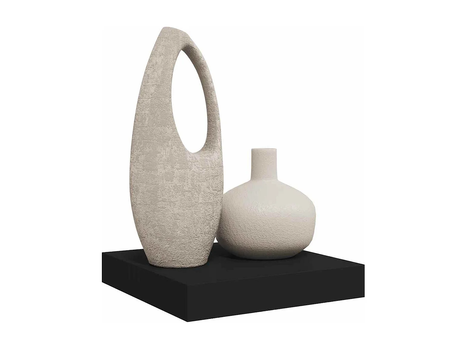 Estante flotante de pared MDF negro 23x23,5x3,8 cm