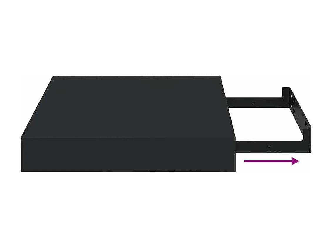 Estante flotante de pared MDF negro 23x23,5x3,8 cm