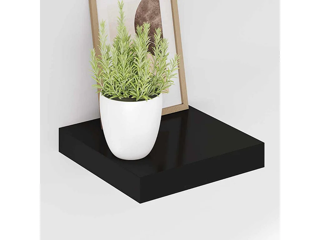Étagère flottante murale noir 23x23,5x3,8 cm MDF