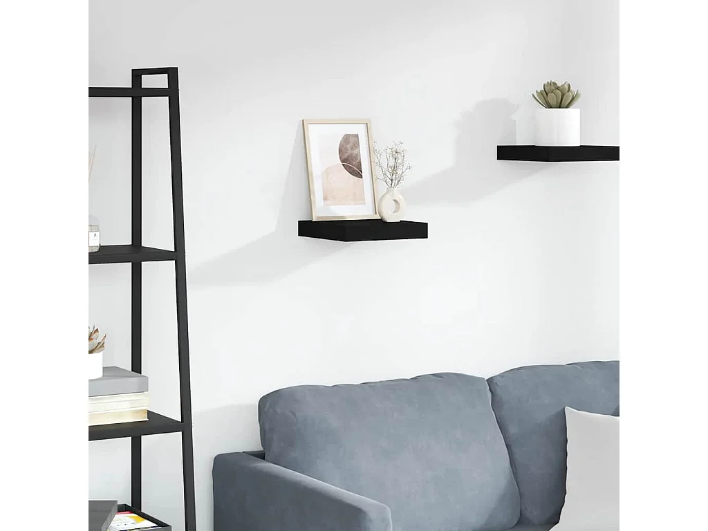 Wandschap zwevend 23x23,5x3,8 cm MDF zwart