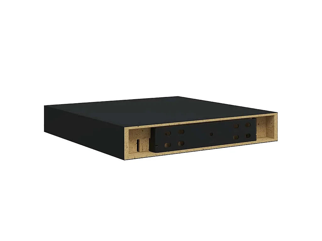 Wandschap zwevend 23x23,5x3,8 cm MDF zwart