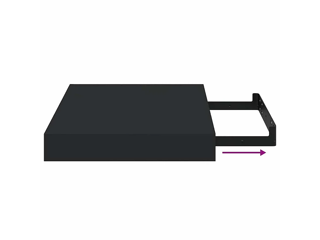 Wandschap zwevend 23x23,5x3,8 cm MDF zwart