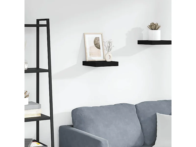 Étagère flottante murale noir 23x23,5x3,8 cm MDF