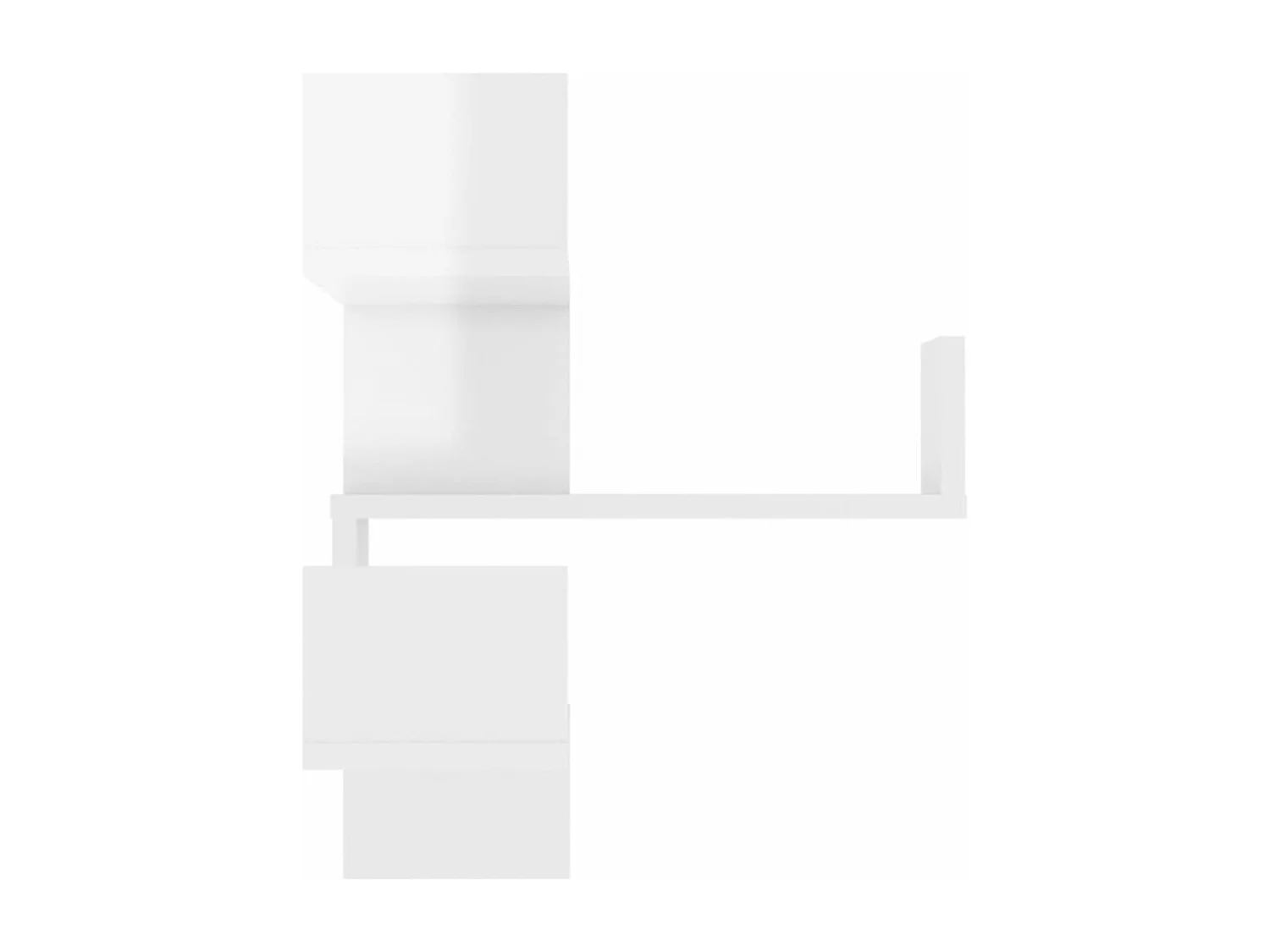 Estantes canto p/ parede 2pcs deriv. madeira branco brilh.