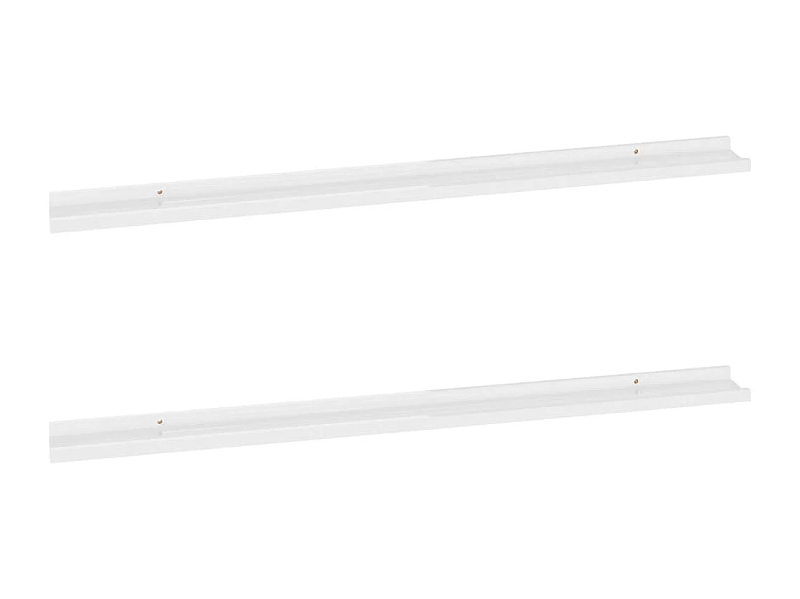 Wandschappen 2 st 115x9x3 cm hoogglans wit
