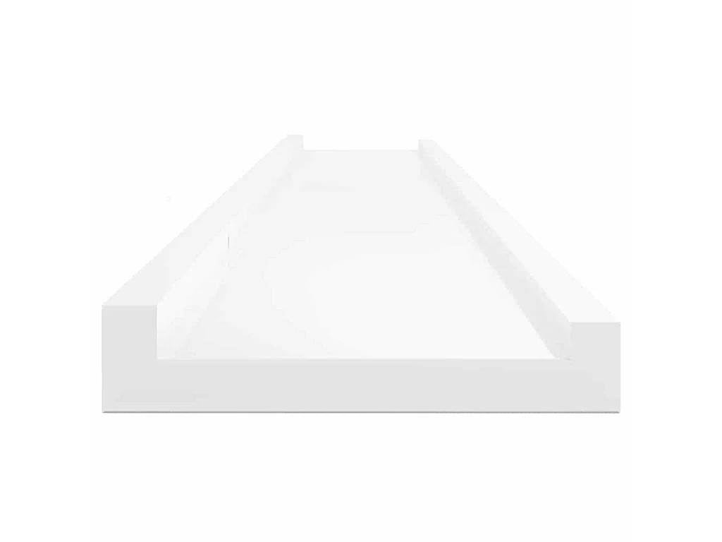 Étagères murales 2 pcs Blanc brillant 115x9x3 cm