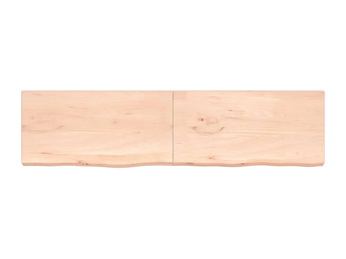 Wandregal 200x50x(2-6) cm Massivholz Eiche Unbehandelt