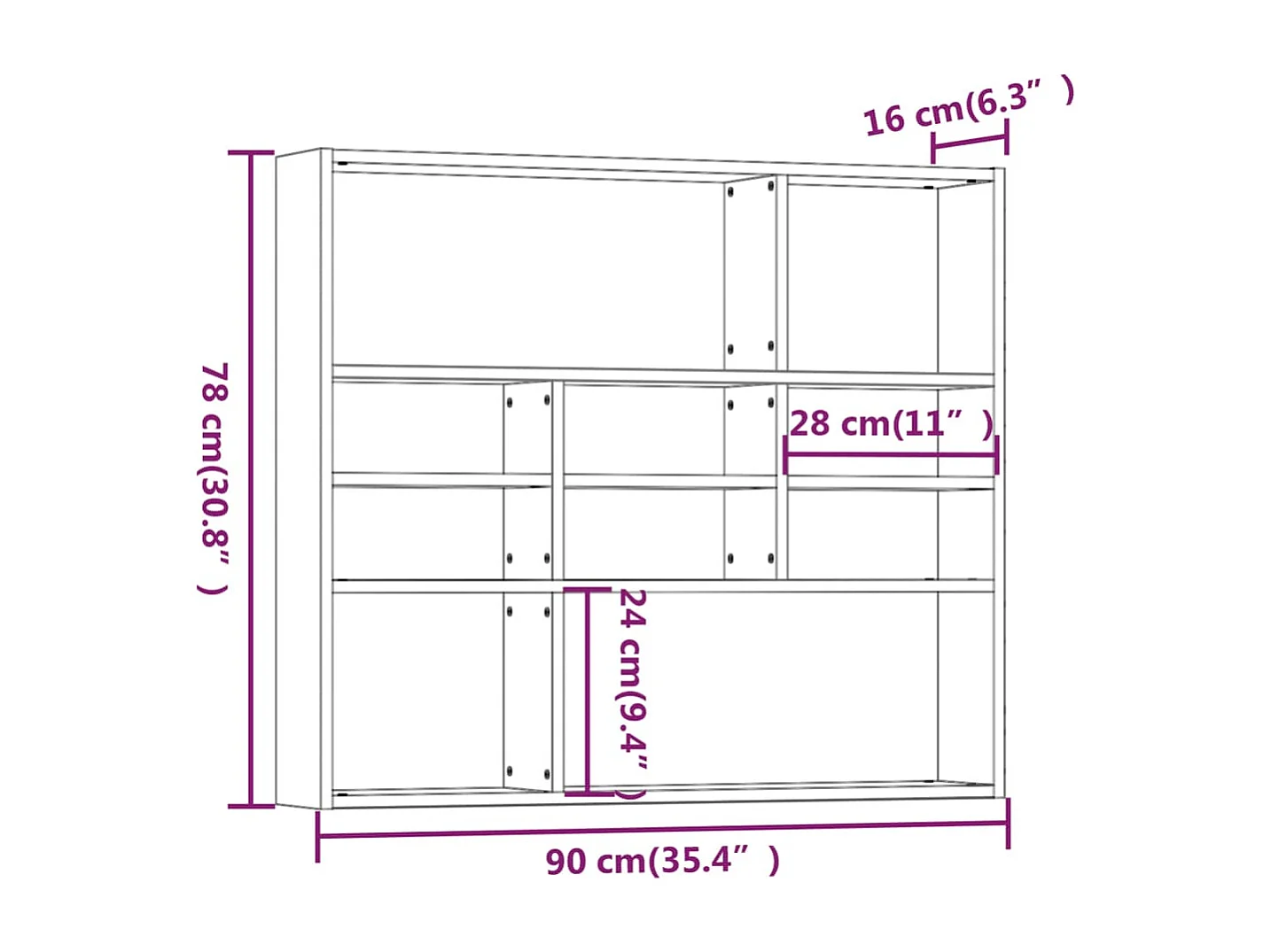 Scaffale a Parete Rovere Marrone 90x16x78 cm Legno Multistrato
