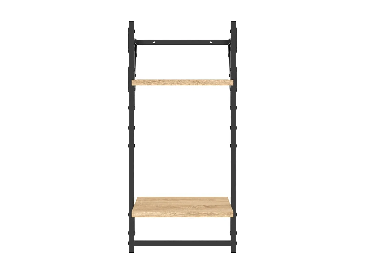 Étagères murales à 2 niveaux avec barres 2 pcs chêne sonoma