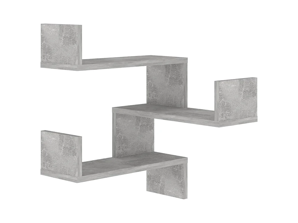 Étagère murale d'angle Gris béton 40x40x50 cm Bois d’ingénierie