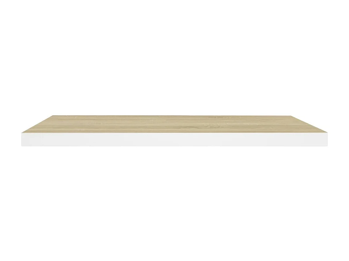 Schweberegal Eichen-Optik und Weiß 80x23,5x3,8 cm MDF