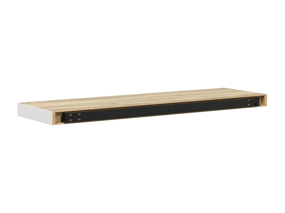 Étagère flottante murale chêne et blanc 80x23,5x3,8 cm MDF