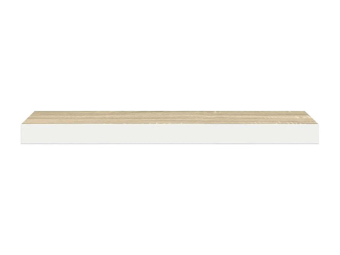 Étagère flottante murale chêne et blanc 80x23,5x3,8 cm MDF