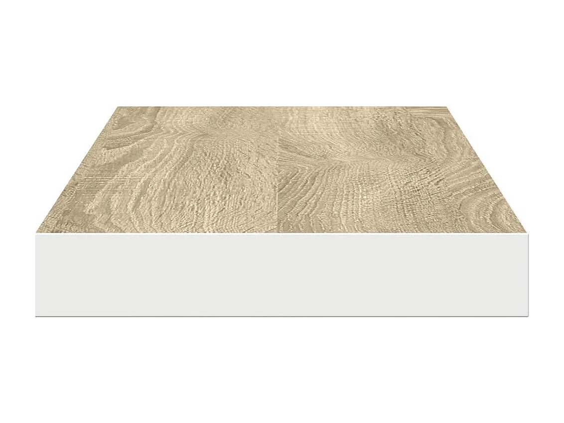 Étagère flottante murale chêne et blanc 80x23,5x3,8 cm MDF