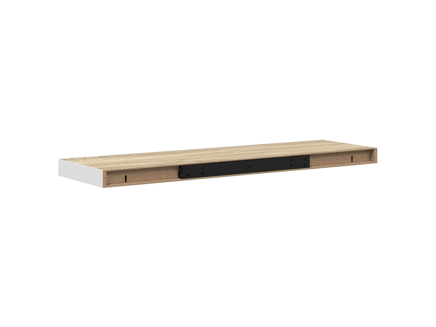 Étagère flottante murale chêne et blanc 80x23,5x3,8 cm MDF