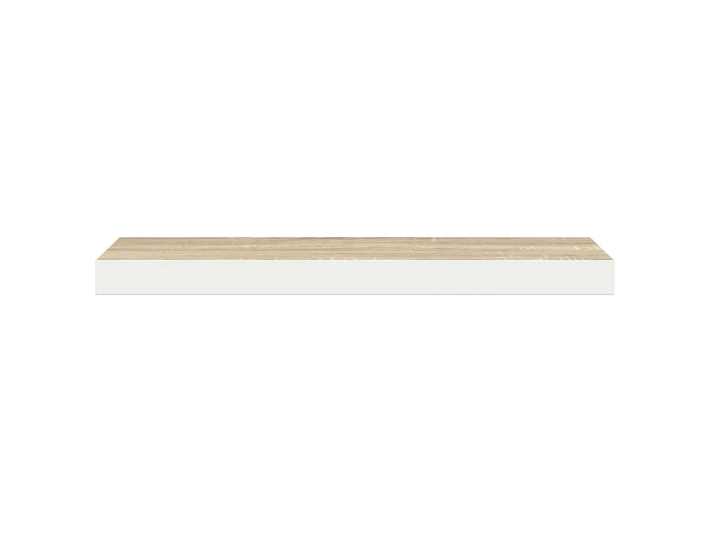 Étagère flottante murale chêne et blanc 80x23,5x3,8 cm MDF