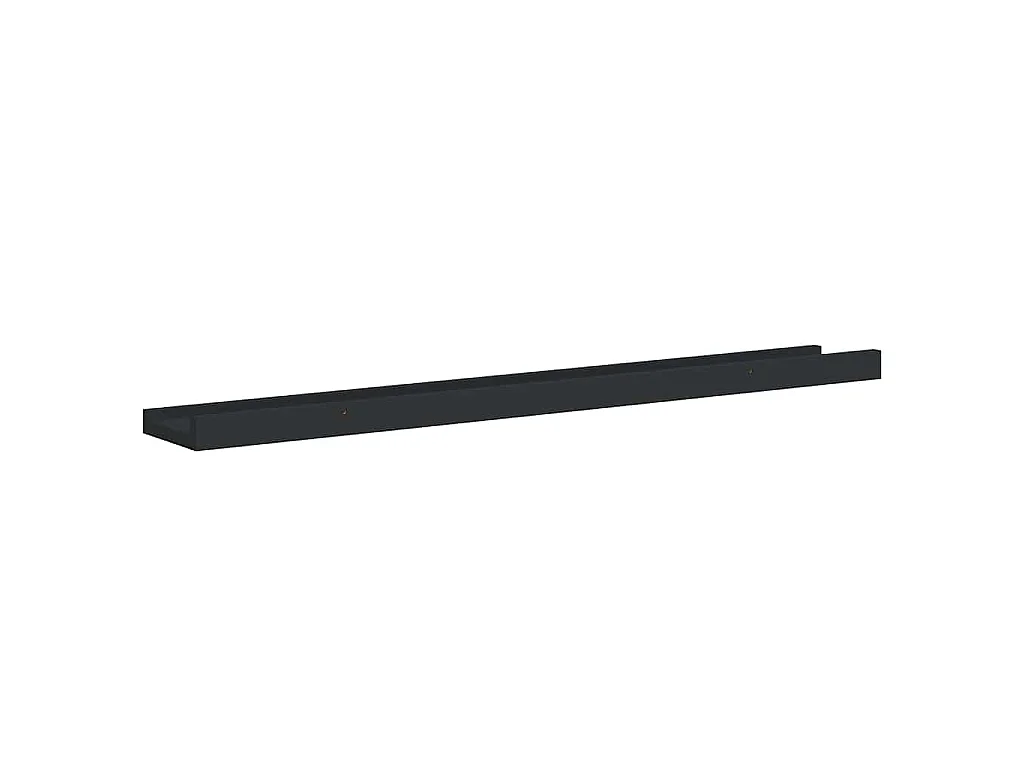 Étagères à rebord pour cadre photo 2 pcs Noir 80x9x3 cm MDF