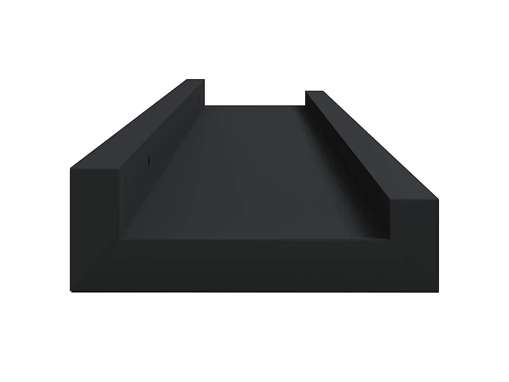 Étagères à rebord pour cadre photo 2 pcs Noir 80x9x3 cm MDF