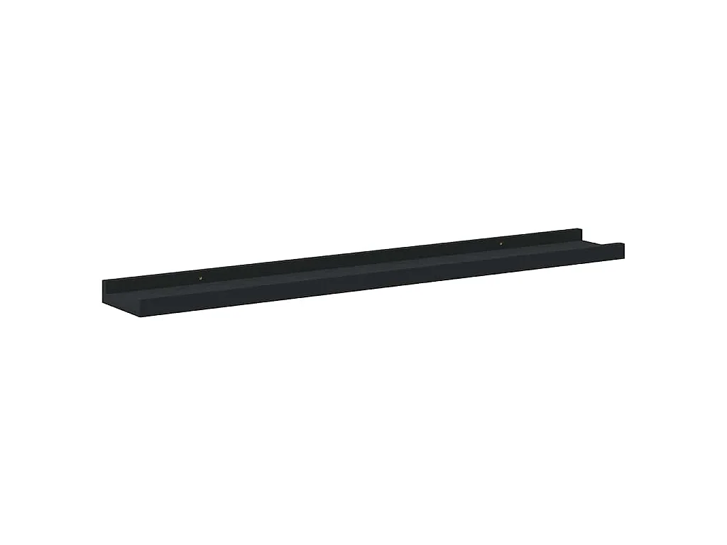 Bilderleisten 2 Stk. Schwarz 80x9x3 cm MDF