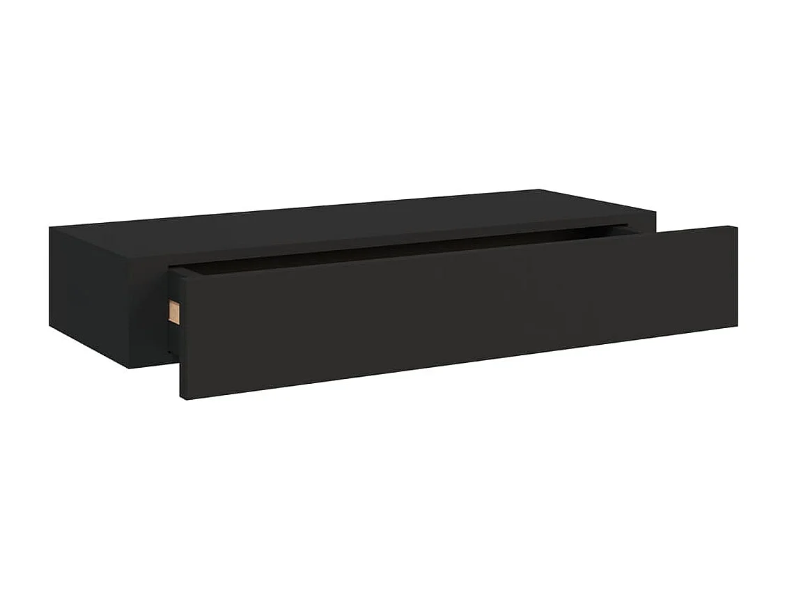 Wandregal mit Schublade Schwarz 60x23,5x10 cm MDF