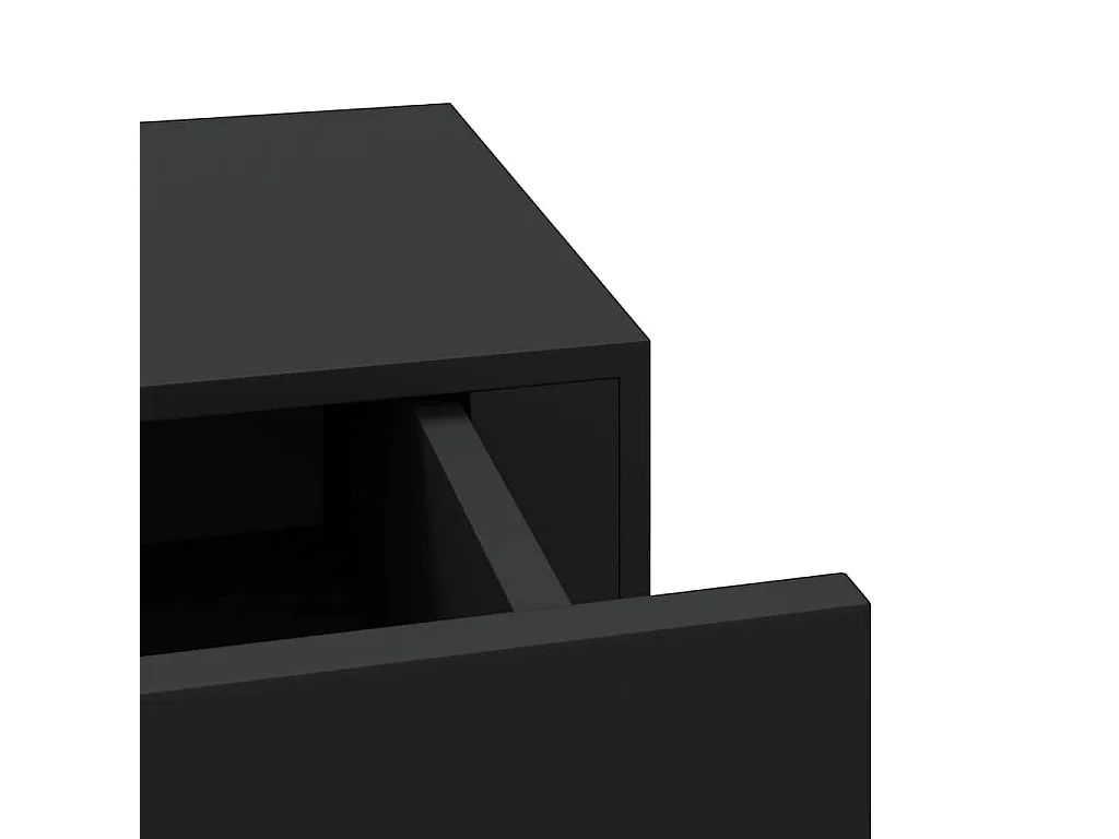 Wandregal mit Schublade Schwarz 60x23,5x10 cm MDF
