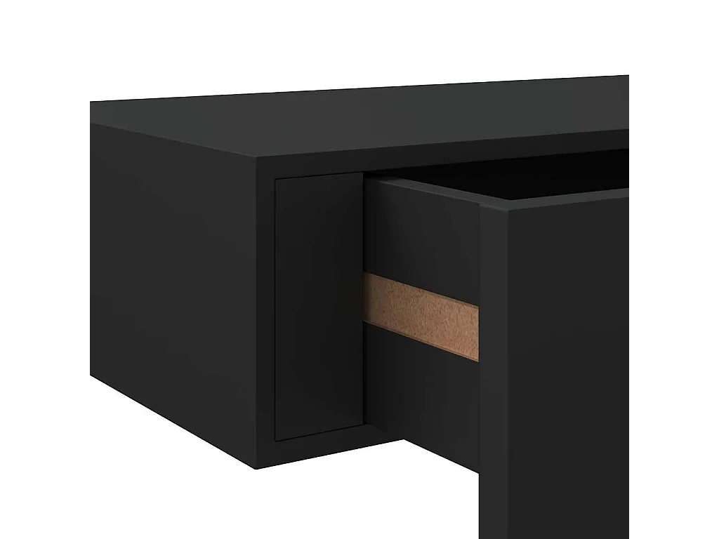 Wandregal mit Schublade Schwarz 60x23,5x10 cm MDF