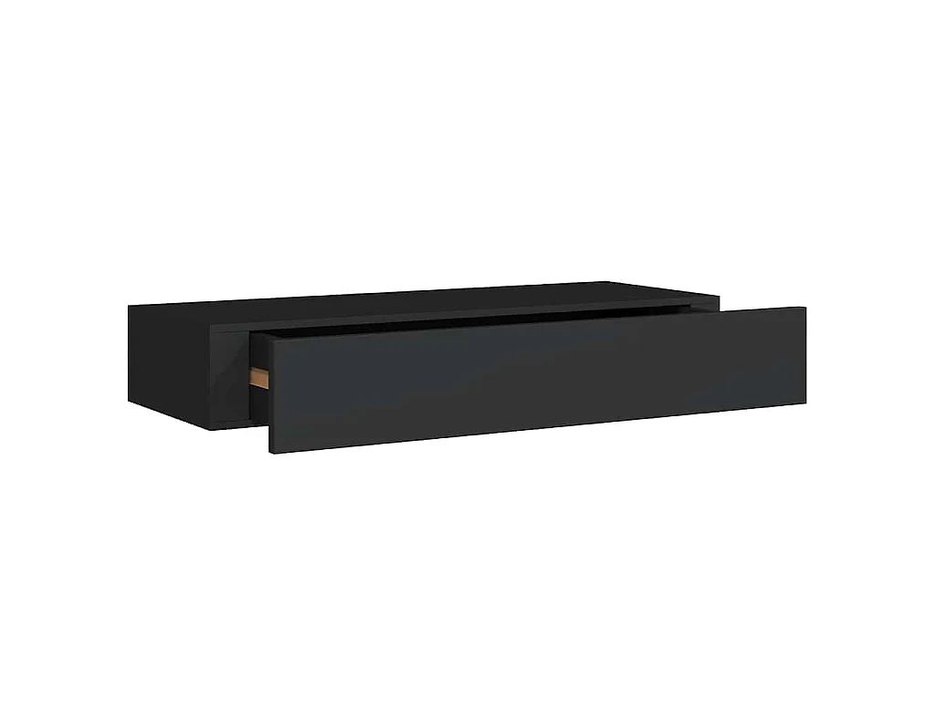 Wandregal mit Schublade Schwarz 60x23,5x10 cm MDF
