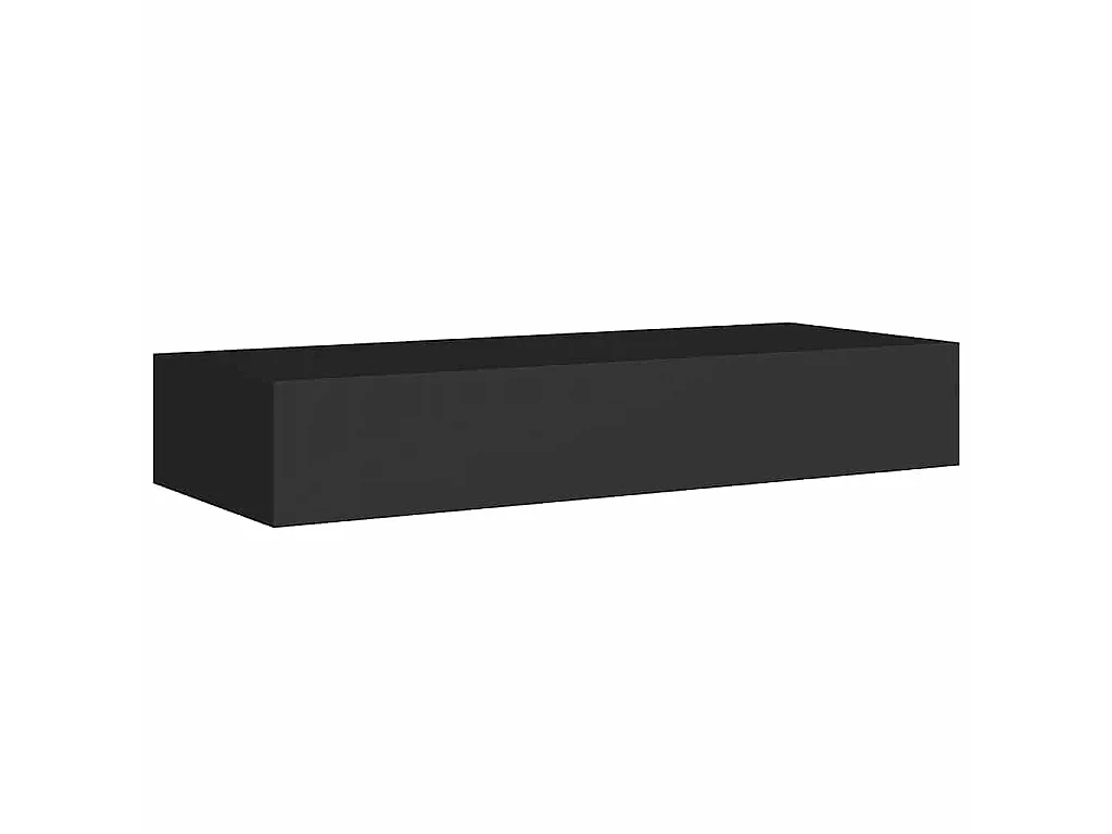 Wandregal mit Schublade Schwarz 60x23,5x10 cm MDF